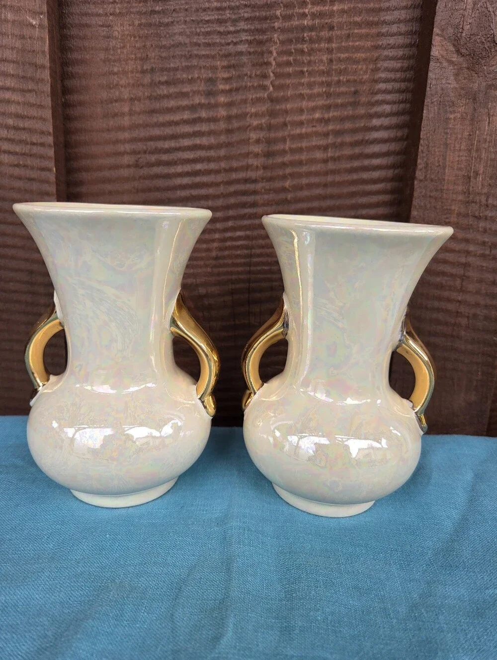 Mid-century Pearlescent Vintage Ceramic Vases